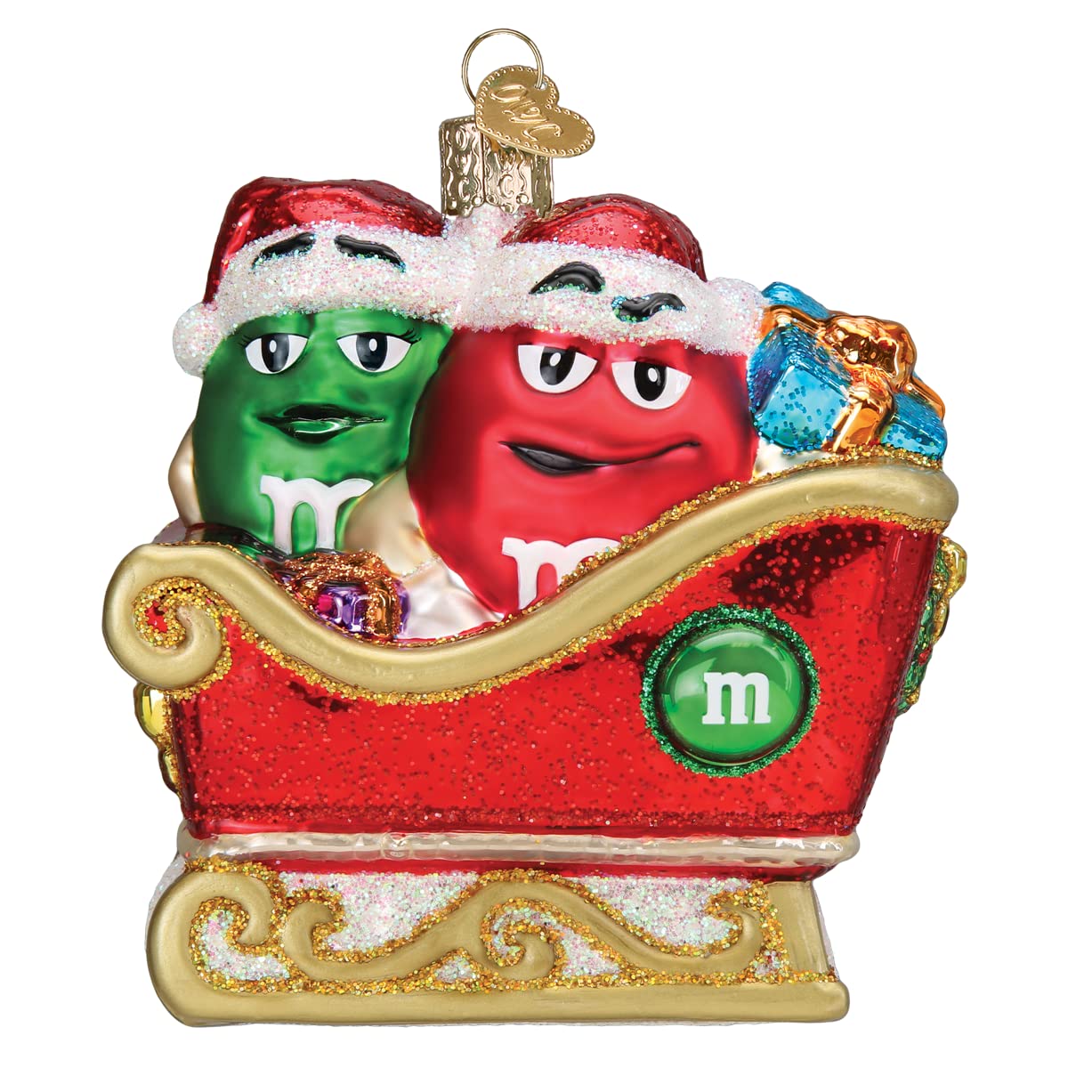 Amazon.com: Old World Christmas M&M'S in Sleigh Glass Blown